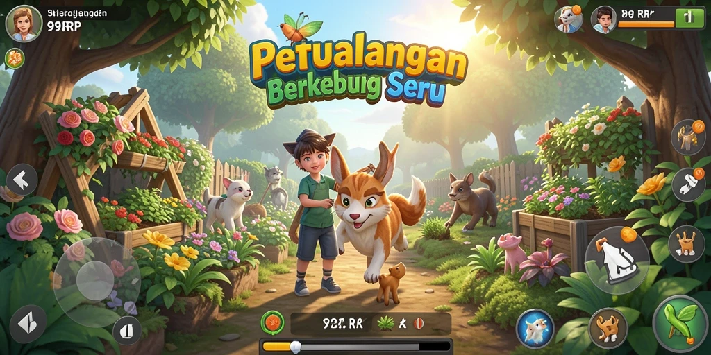 Screenshot gameplay 99RP menampilkan aktivitas berkebun yang seru.