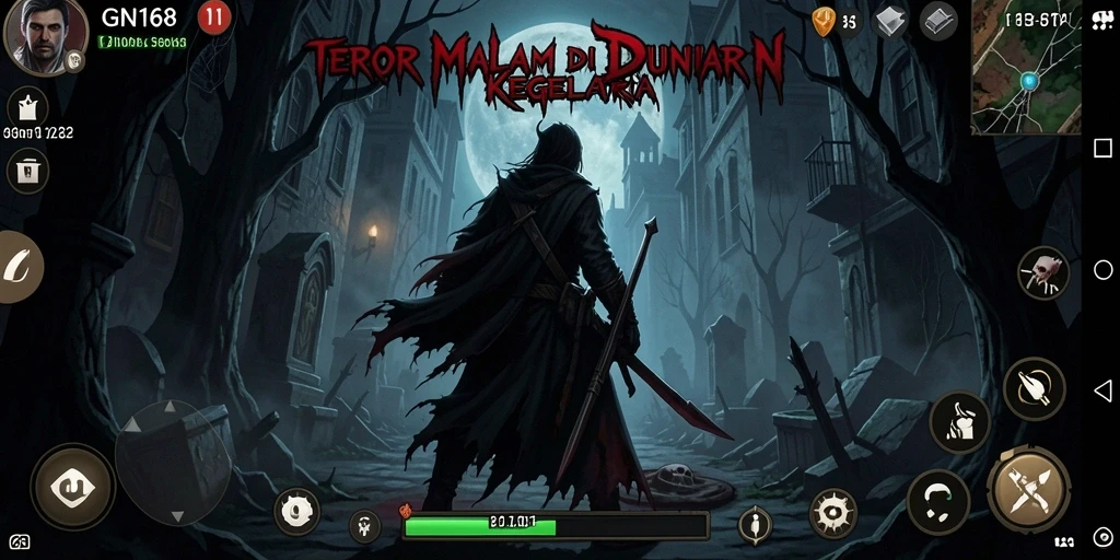 Screenshot gameplay GN168 dengan suasana Horror yang mencekam.