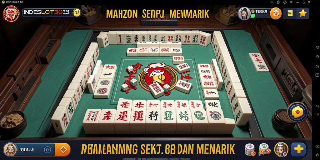 Tampilan menawan dari gameplay INDESLOT303 dalam aksi Mahjong.