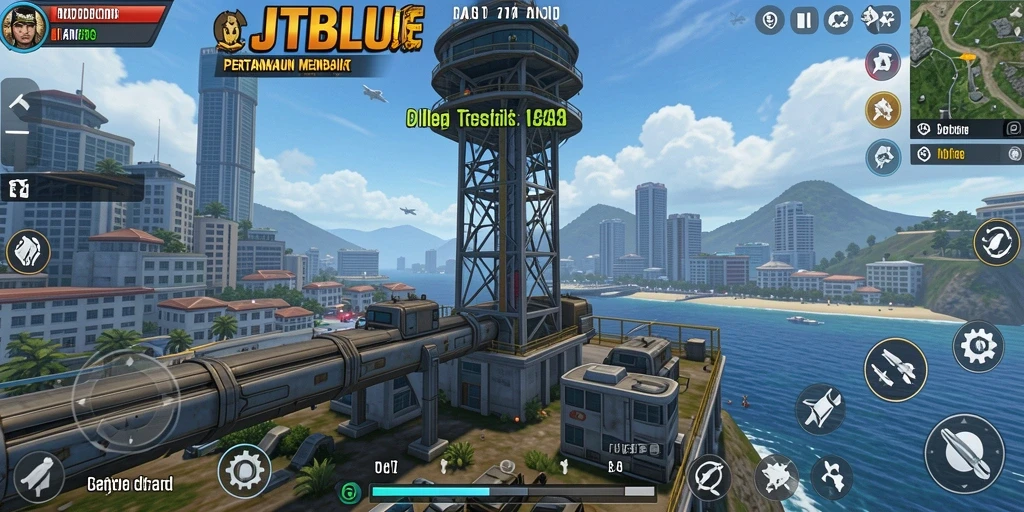 Tampilan gameplay JTBLUE yang menarik dalam Tower Defense.