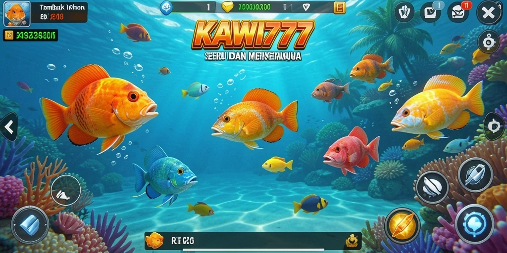 Tampilan menarik saat gameplay KAWI777 dengan aksi tembak ikan.
