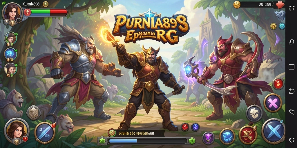Tampilan seru gameplay RPG KURNIA898 dengan karakter unik.