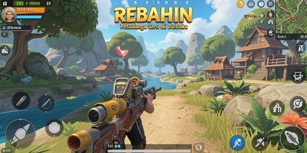 Tampilan menakjubkan gameplay Open World dalam REBAHIN.