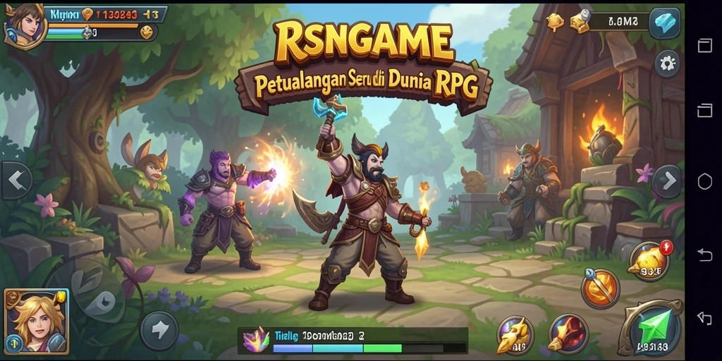 Tampilan epic pertarungan dan eksplorasi dalam RSNGAME.