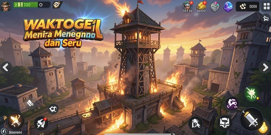 Tampilan gameplay WAKTOGEL yang menarik dalam Tower Defense.